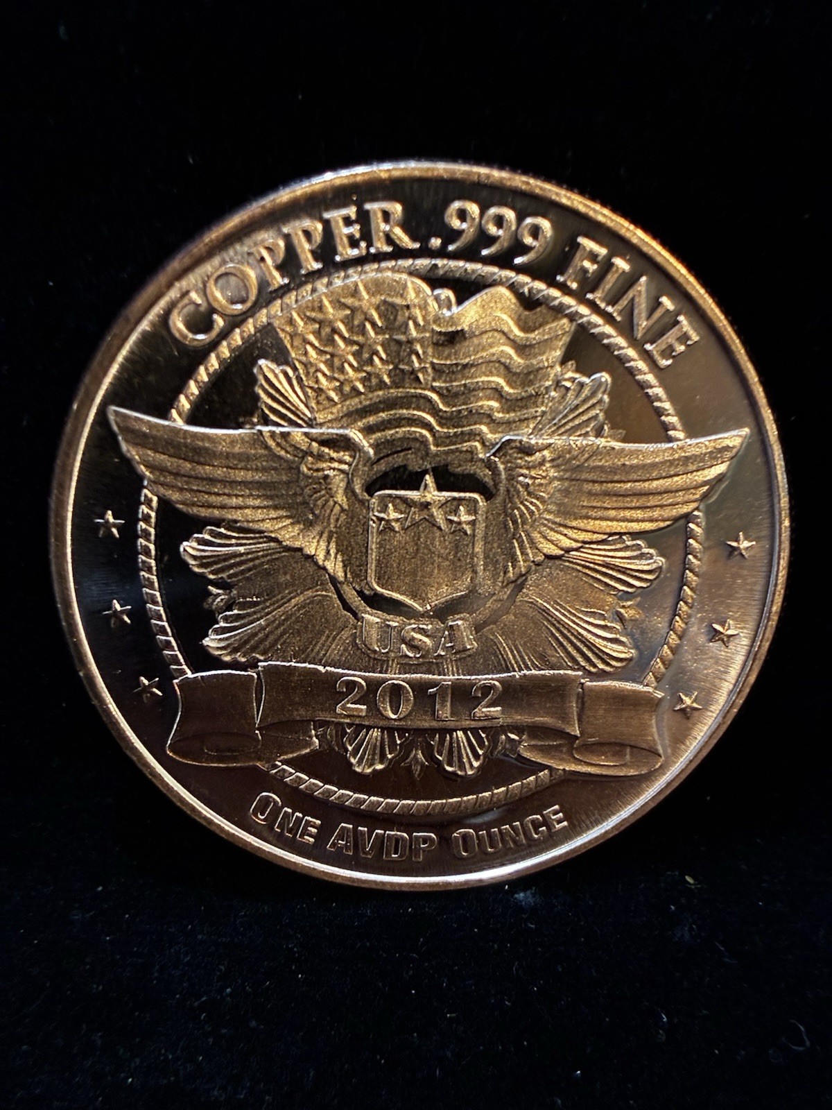 1 AVDP oz .999 Fine Copper Round - Panda - 2012