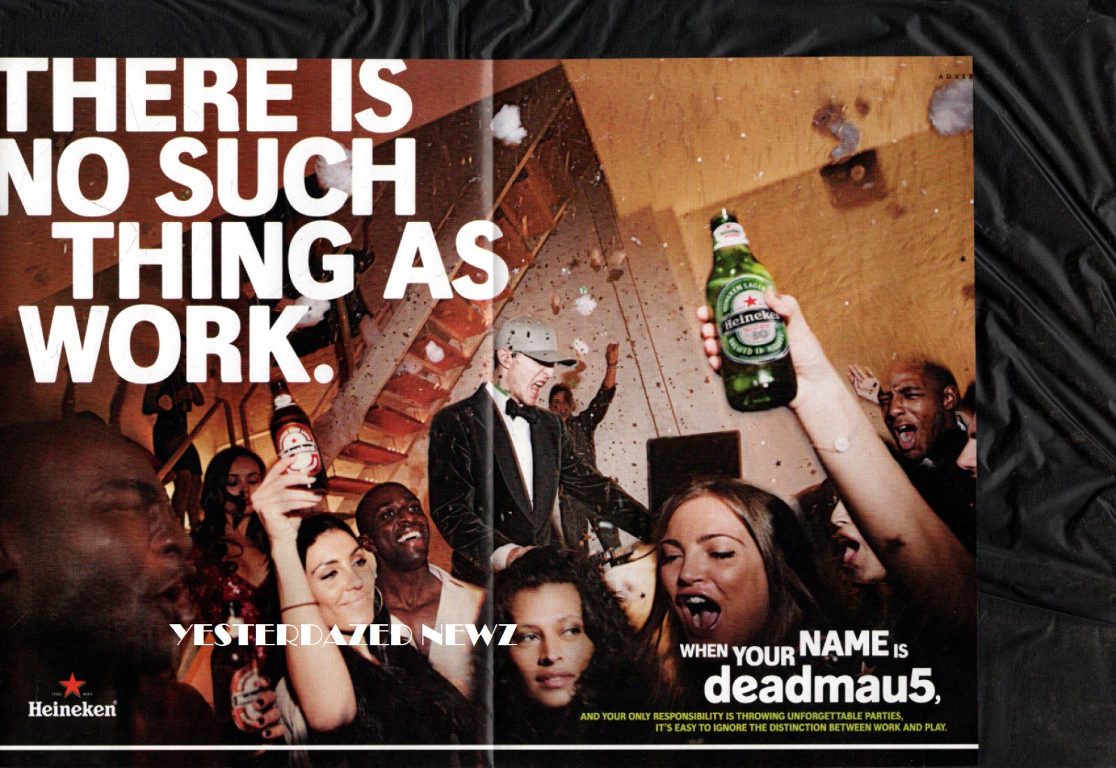 2010 Print Ad  for Heineken "No such thing as work when your name is deadmau5"
