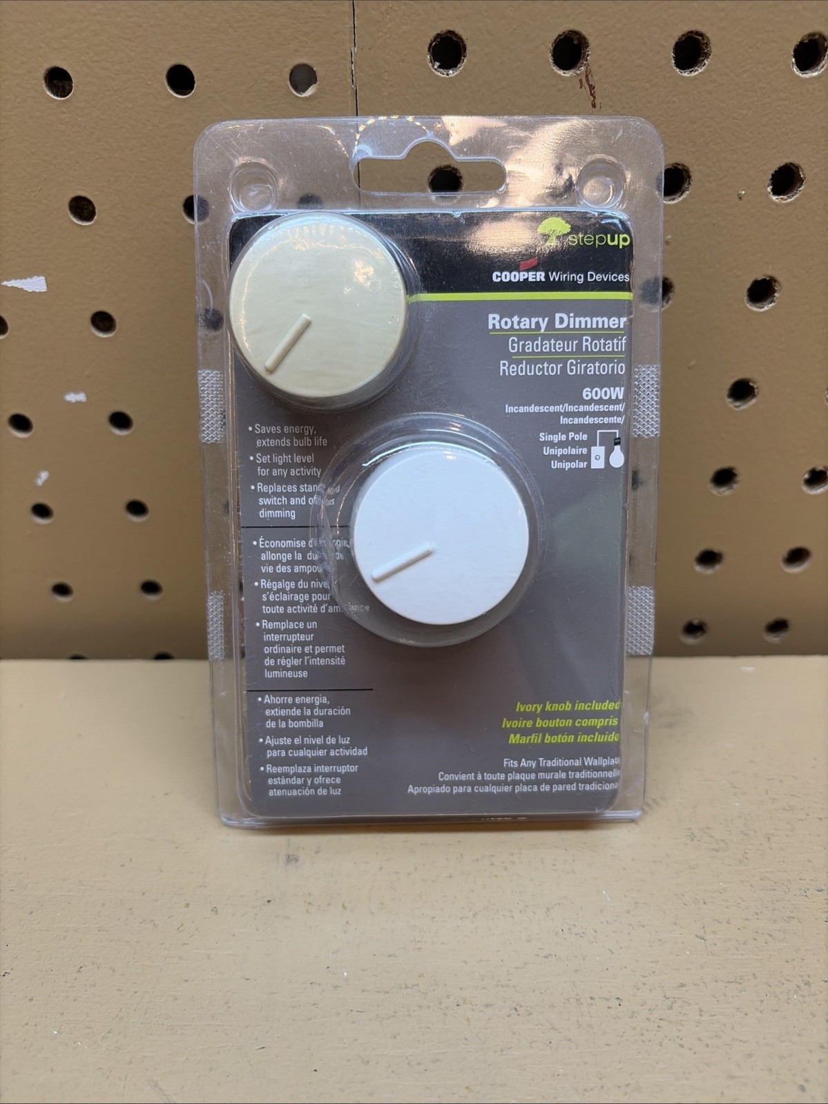 EATON RI061-VW Core React Preset Rotary Dimmer, 1 Pole, Ivory,  Free Shipping