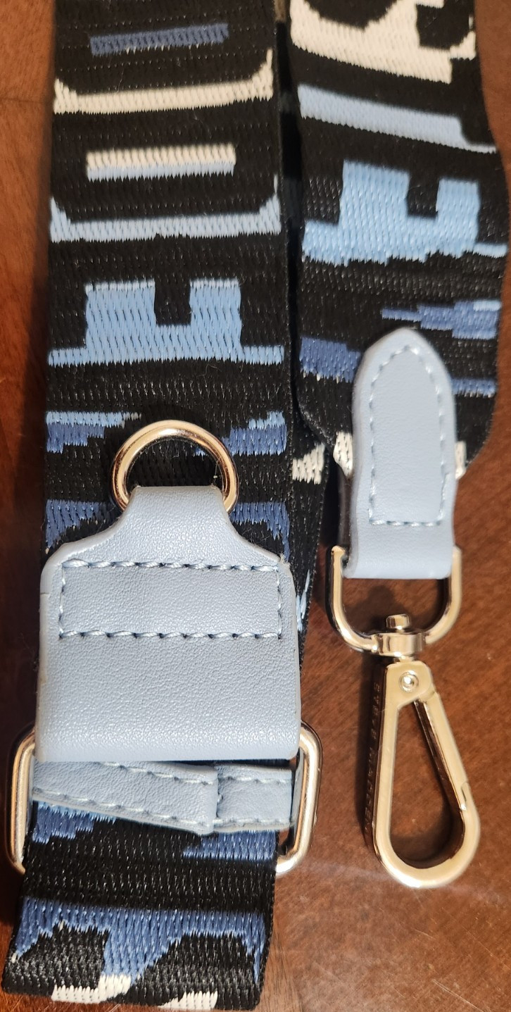 Steve Madden Black Blue White Adjustable Detachable Strap Women Buckle Geometric