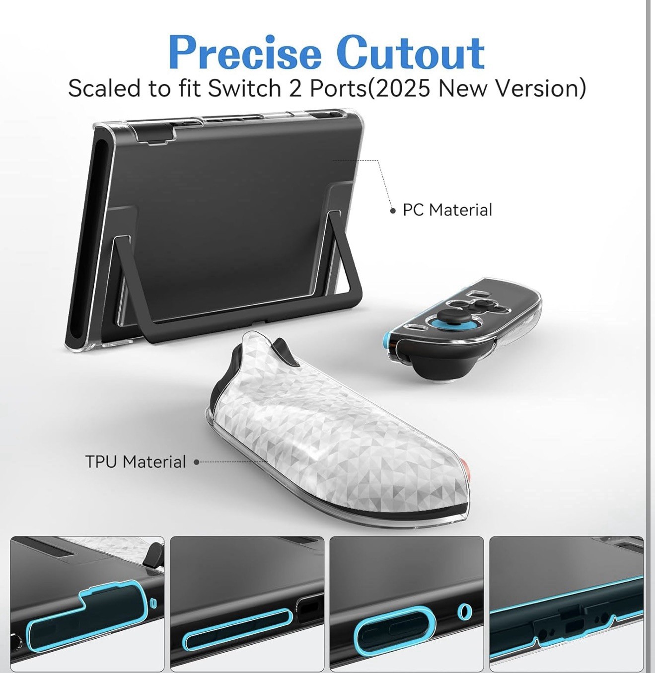 Clear Dockable Case for Nintendo Switch 2 (2025), Slim Case (New)