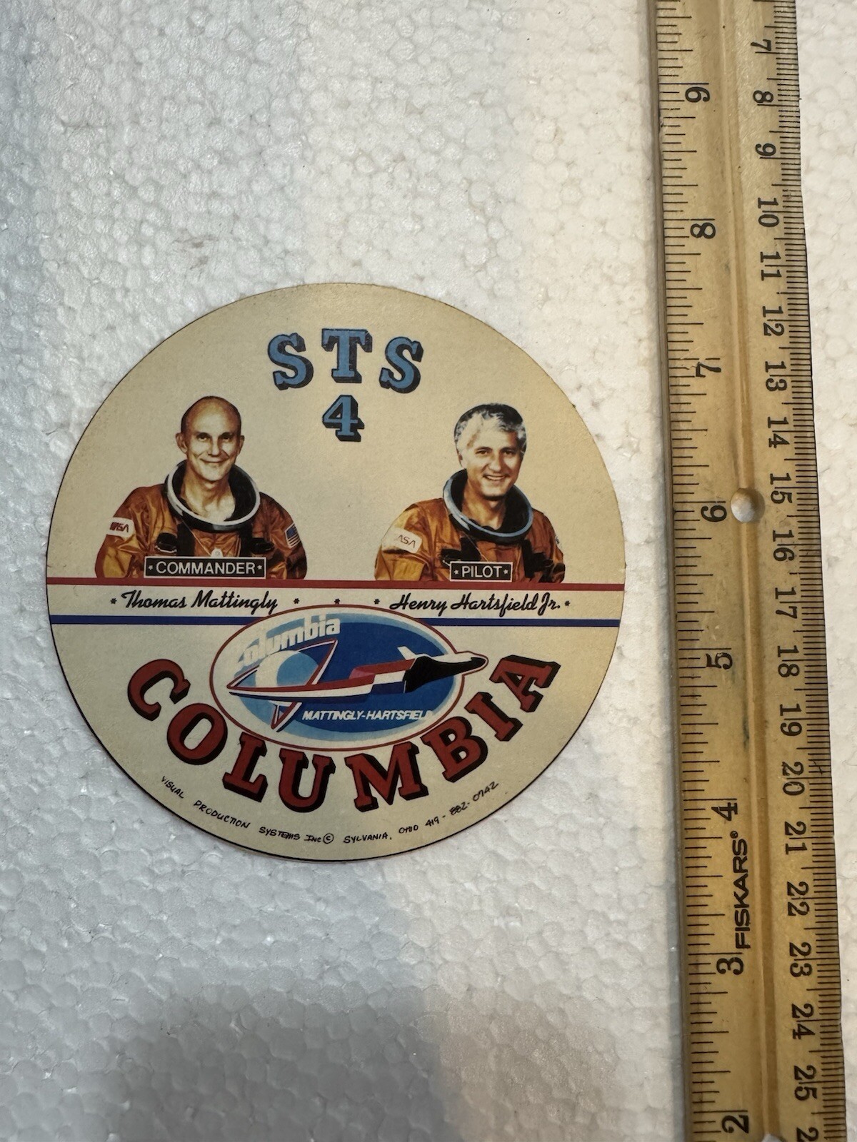 Vintage NASA Space Shuttle Sticker- Columbia STS 4