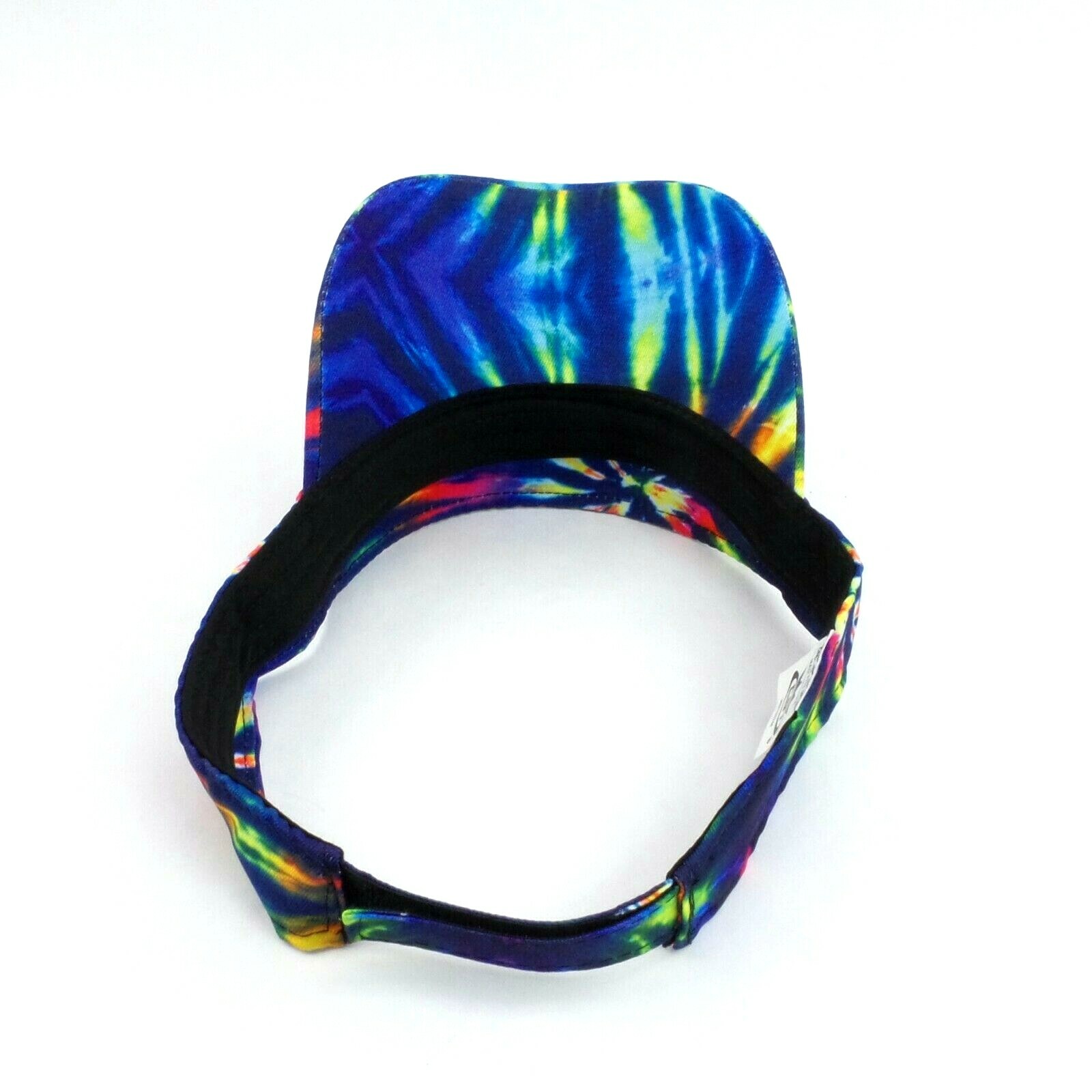 Tie Dye Sun Visor Dark Rainbow Starburst Hat Multi Color Unisex Adjustable Fit
