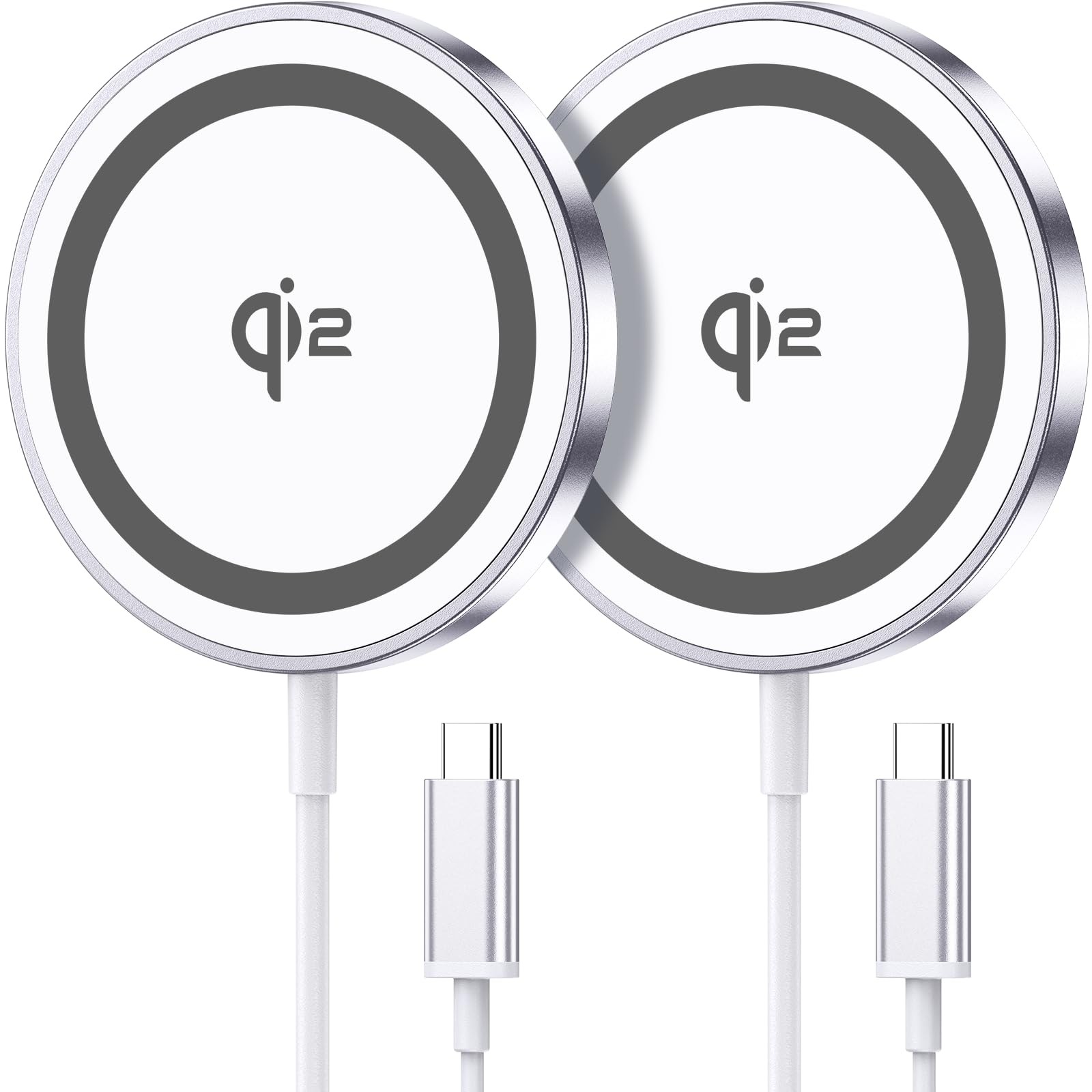 for MagSafe Charger 2 Pack,Qi2 Certified 15W Magnetic Wireless Charger Fast C...