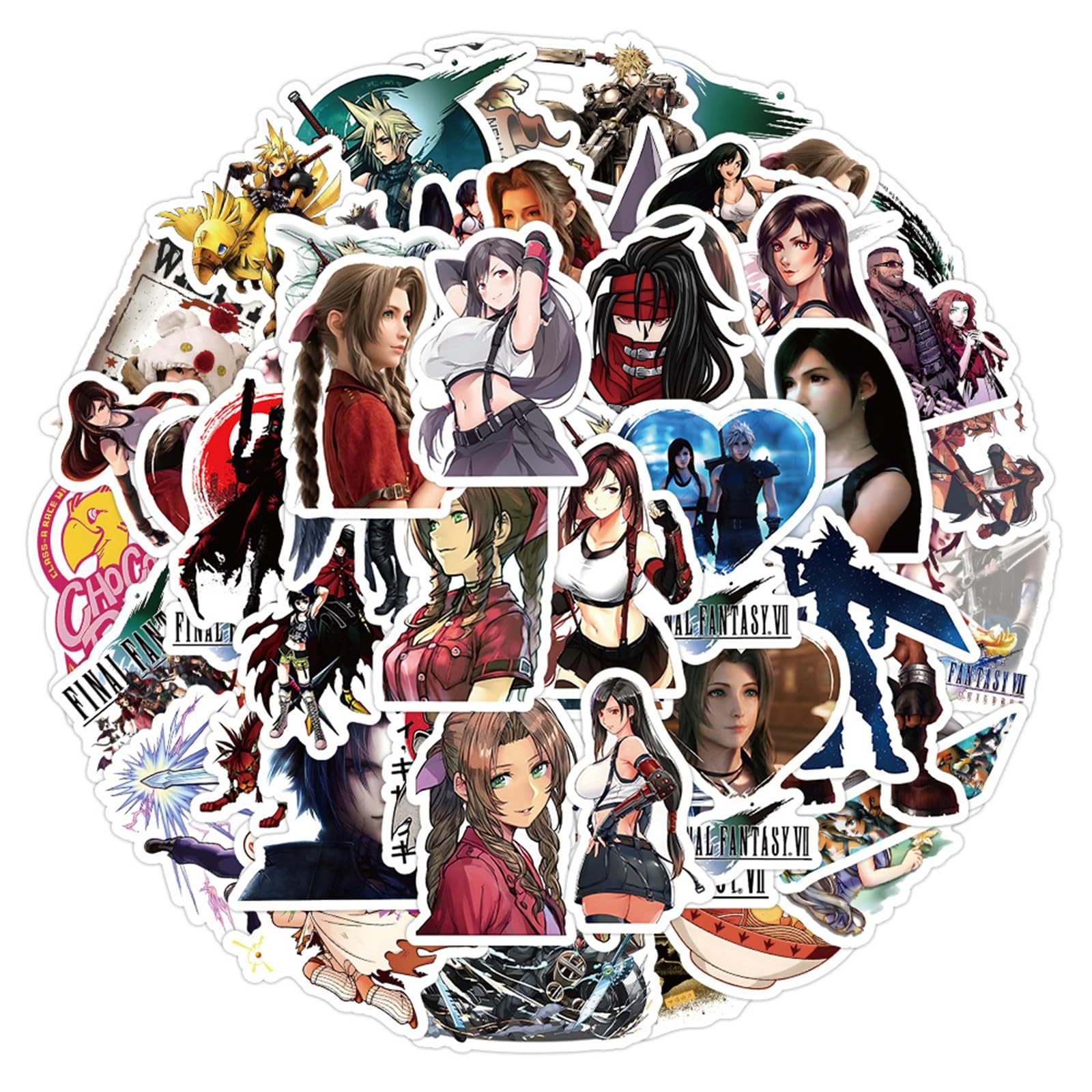 60Pcs Final Fantasty Stickers for Laptop, Waterproof Water Bottle F