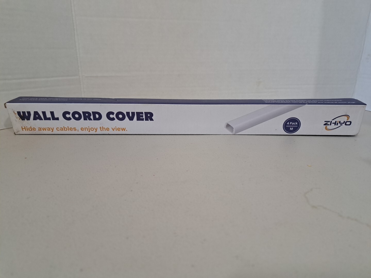 ZHIYO Wall Cord Cover 4-Pack 17" Long White