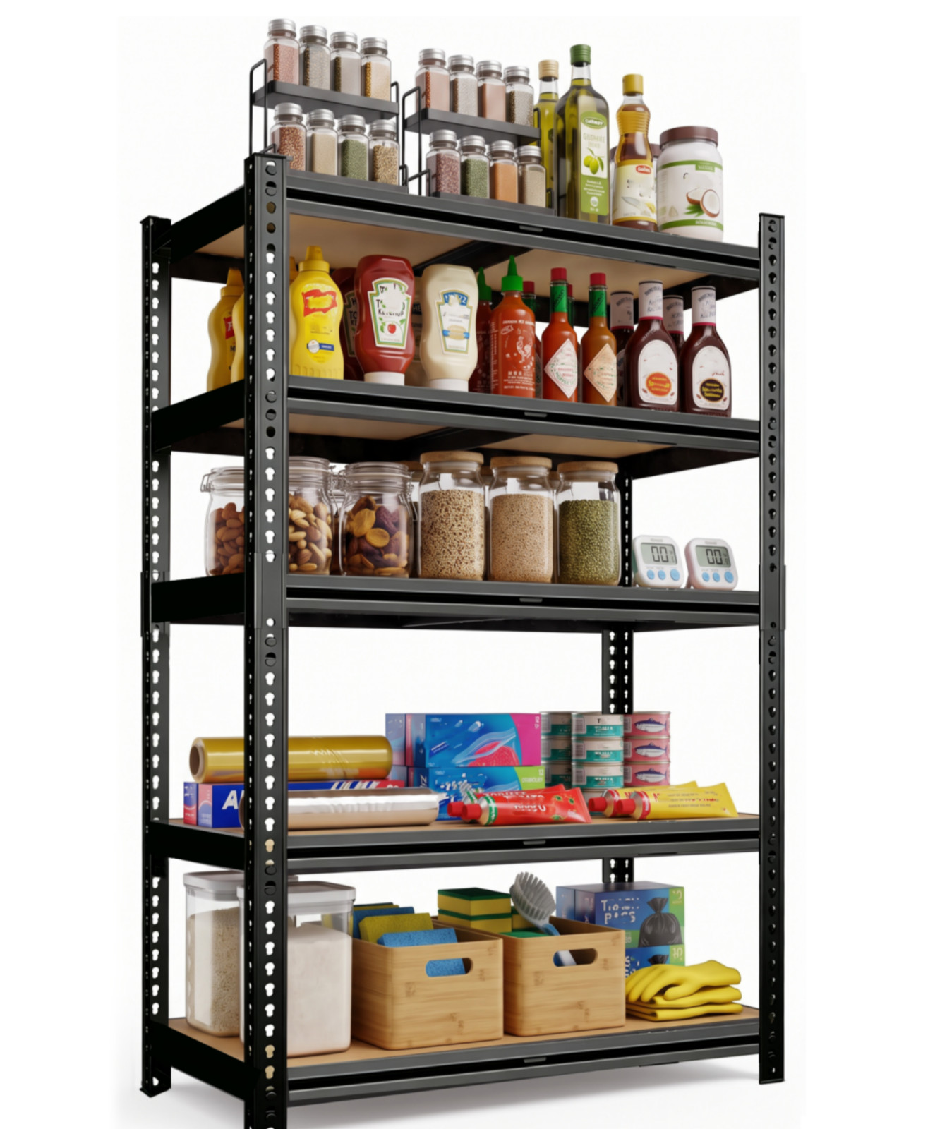 5-Tier Heavy Duty Metal Shelving Unit Garage Shelves Utility Rack Uni Adjustable
