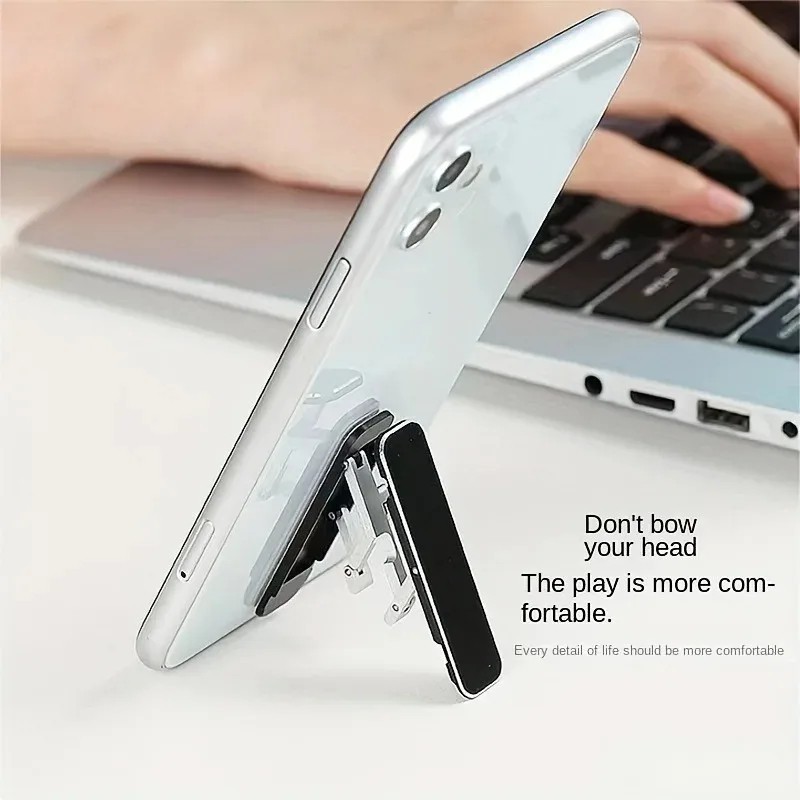 Mini Phone Stand Invisible Adhesive Kickstand Foldable Portable Mobile Support