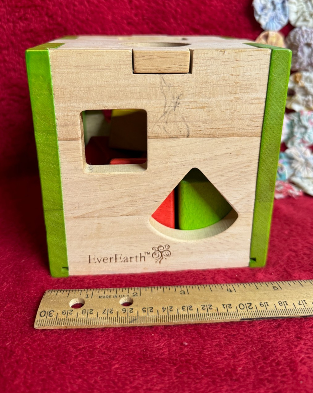 Ever Earth Wooden Sorter Puzzl with 10 Colored Wooden Shapes
