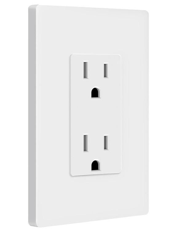 EACH  SOLD AS 1 White Decorator Receptacle with Screwless Wall Plate(Y8)