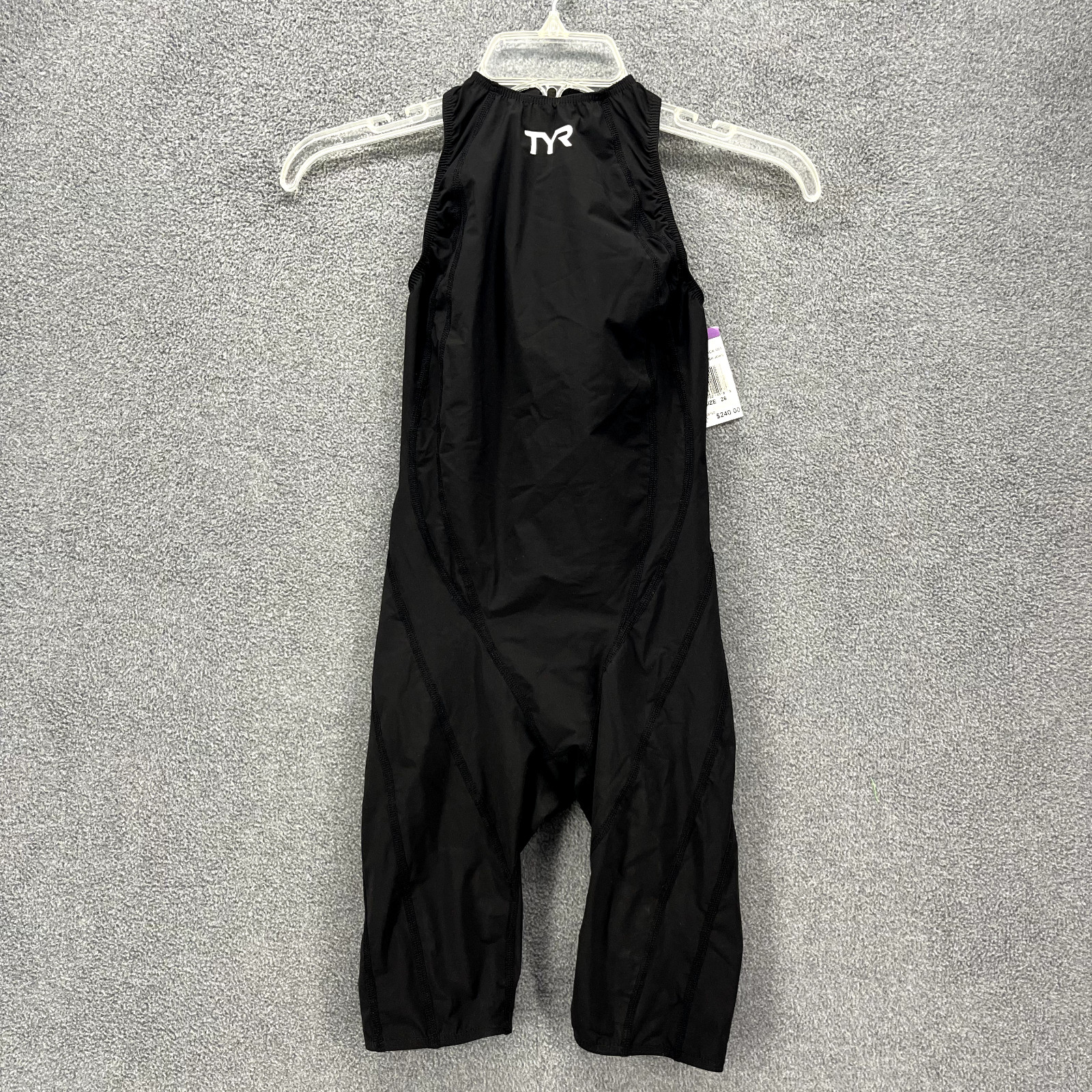 TYR Tri Suit Swim Men's 26 Black Short John Back full Zip Triathlon outdoor