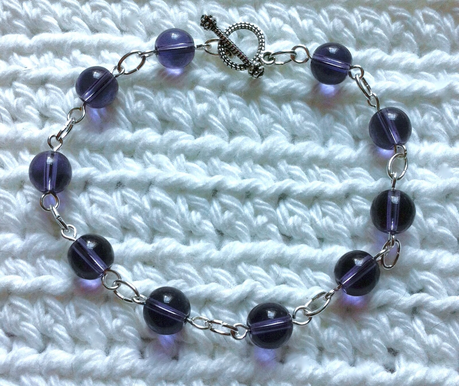 買 OldeCastleArts Simple Violet Purple Handmade Link Bracelet 7-1/2"