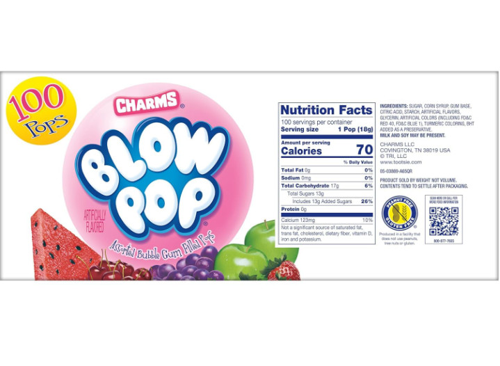 Charms Blow Pops, Assorted Flavors, 100-Count, 4lb 1oz Box
