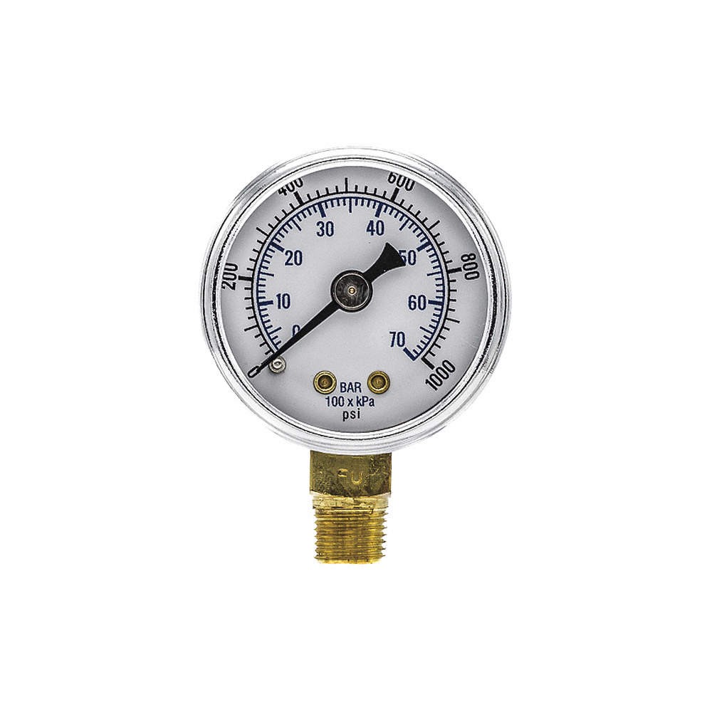 PIC GAUGES 101D-158M Pressure Gauge,Nominal 1-1/2" Dial 54XP07