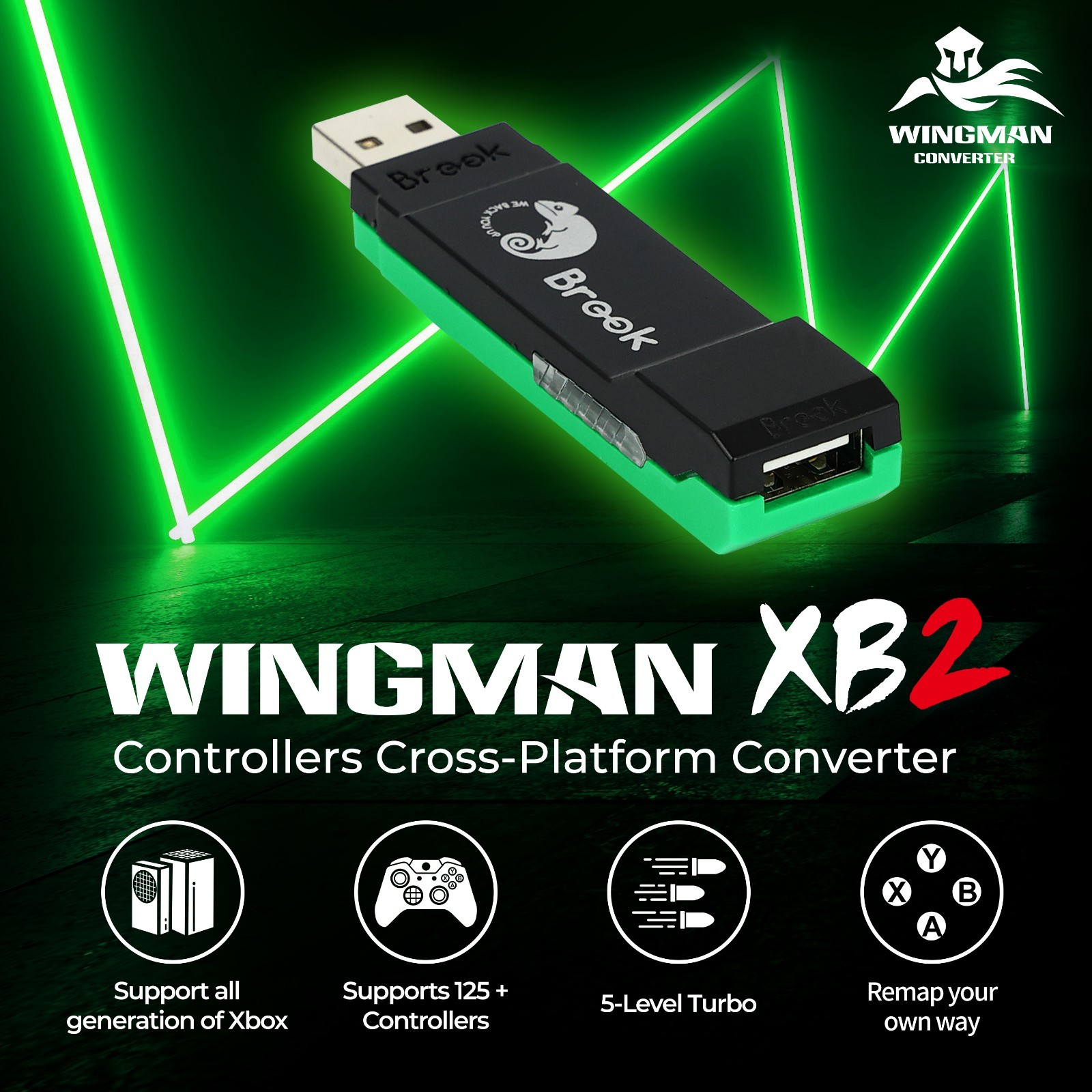 Brook Wingman XB2 Adapter Use PS5 Switch Pro Controllers on Xbox Series X/S 360