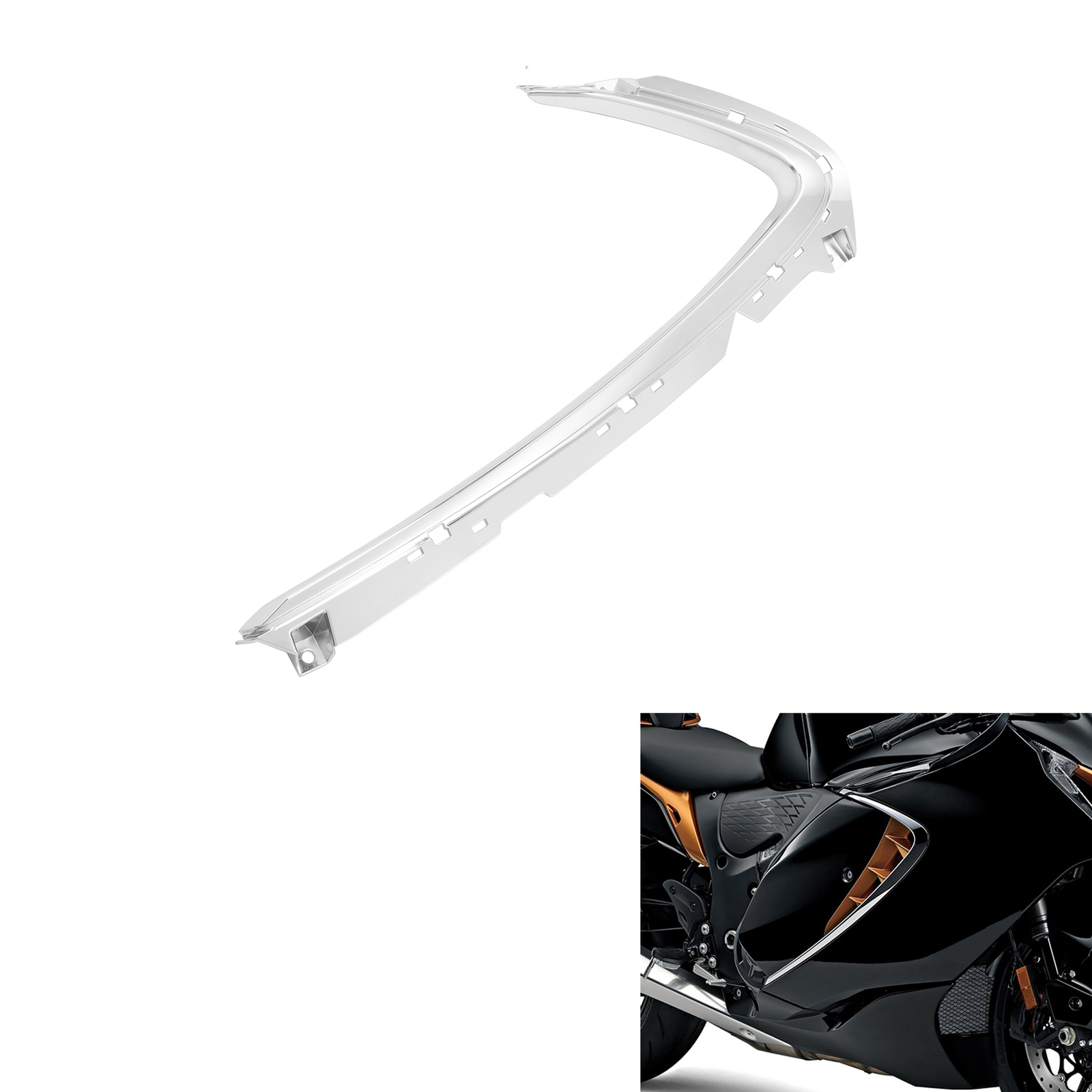 Right Side Chrome Cowling Trim Fit For Suzuki Hayabusa GSX1300R 2022 2023 2024