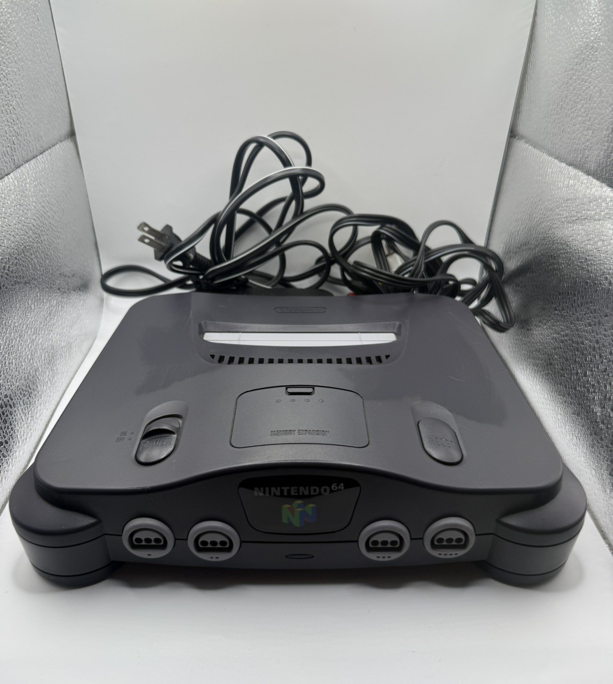 Nintendo 64 N64 Gray Console Bundle with Two Controller & Cords Authentic Tested