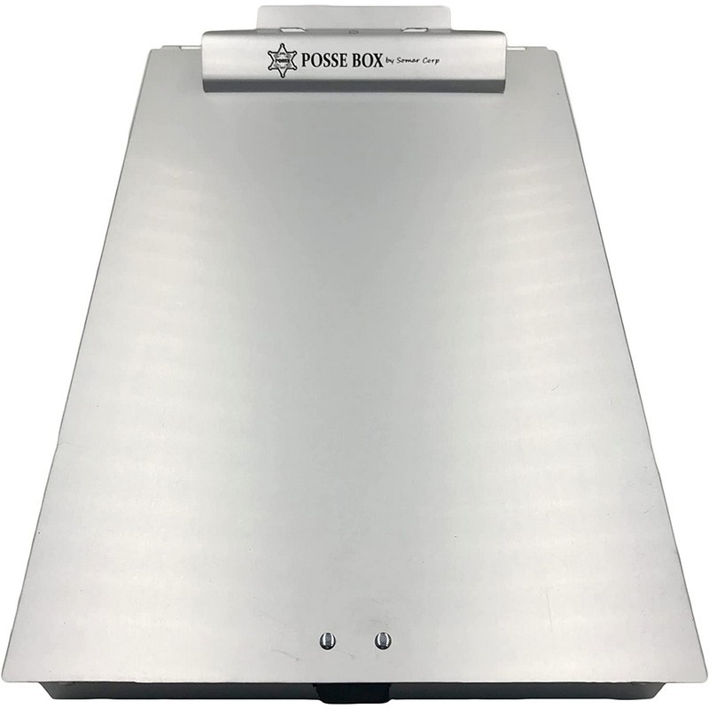Posse Box PB-37C Aluminum Bottom Opening Two-Compartment Clipboard Box - 14.25"