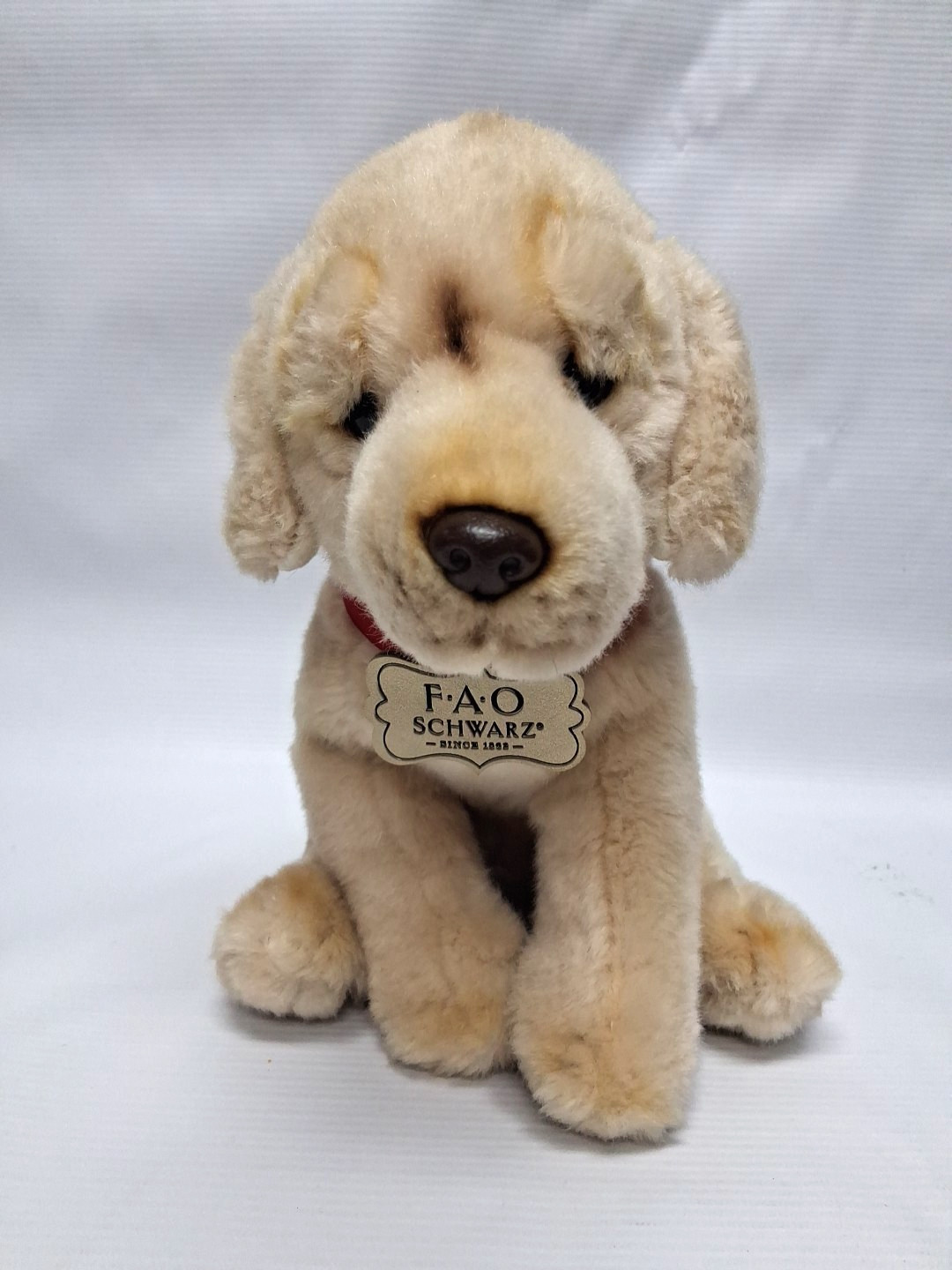FAO Schwarz Yellow Labrador Dog 10” Soft Plush Gently Used Super Soft Cuddly