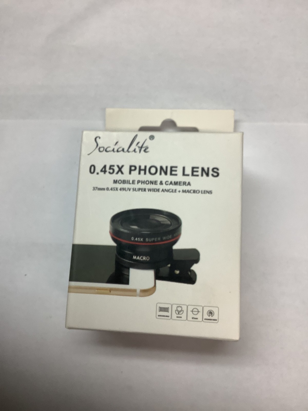 Socialite 37 mm 0.45X 49 UV Super Wide Macro Lens Phone Camera Lens For Phones