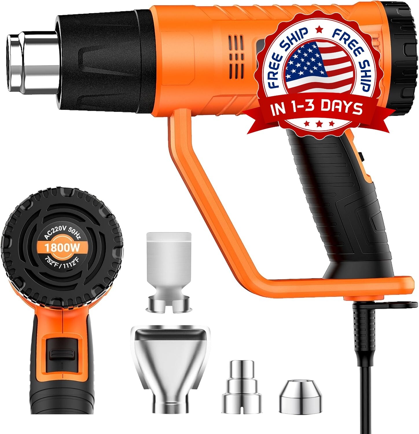 Pistola De Calor 110V Para Trabajo Pesado 1800W De Aire Caliente Trabajo Pesado.