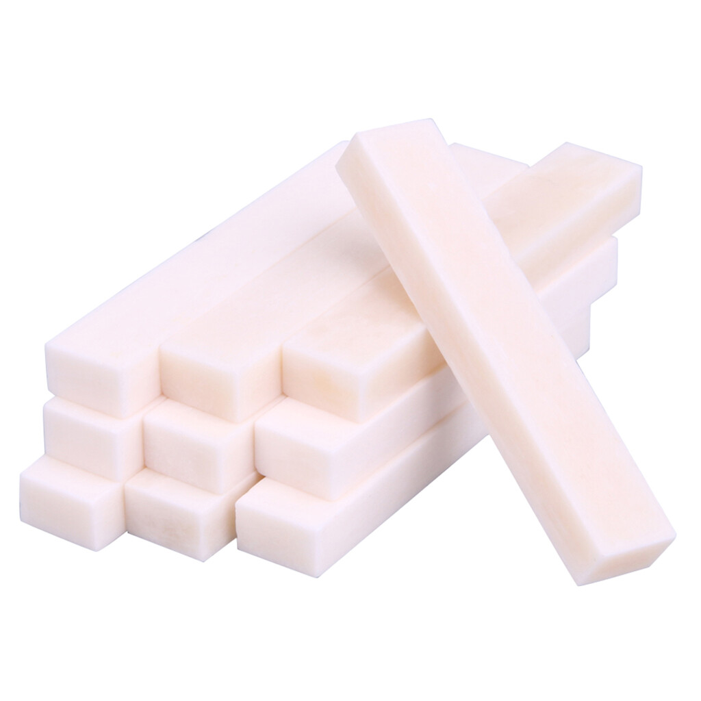 10x Bleached BONE Guitar Nut 55x6x10mm Bass Ukulele Luthier