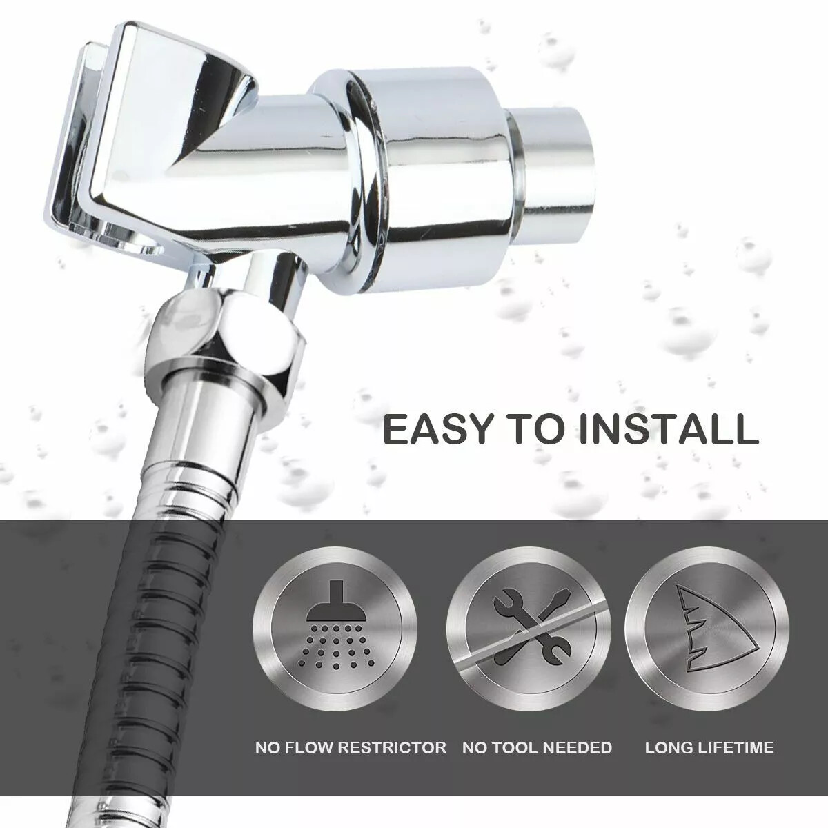 Adjustable Handheld Shower Head Holder Wall-mounted Arm Bracket Handheld Shower