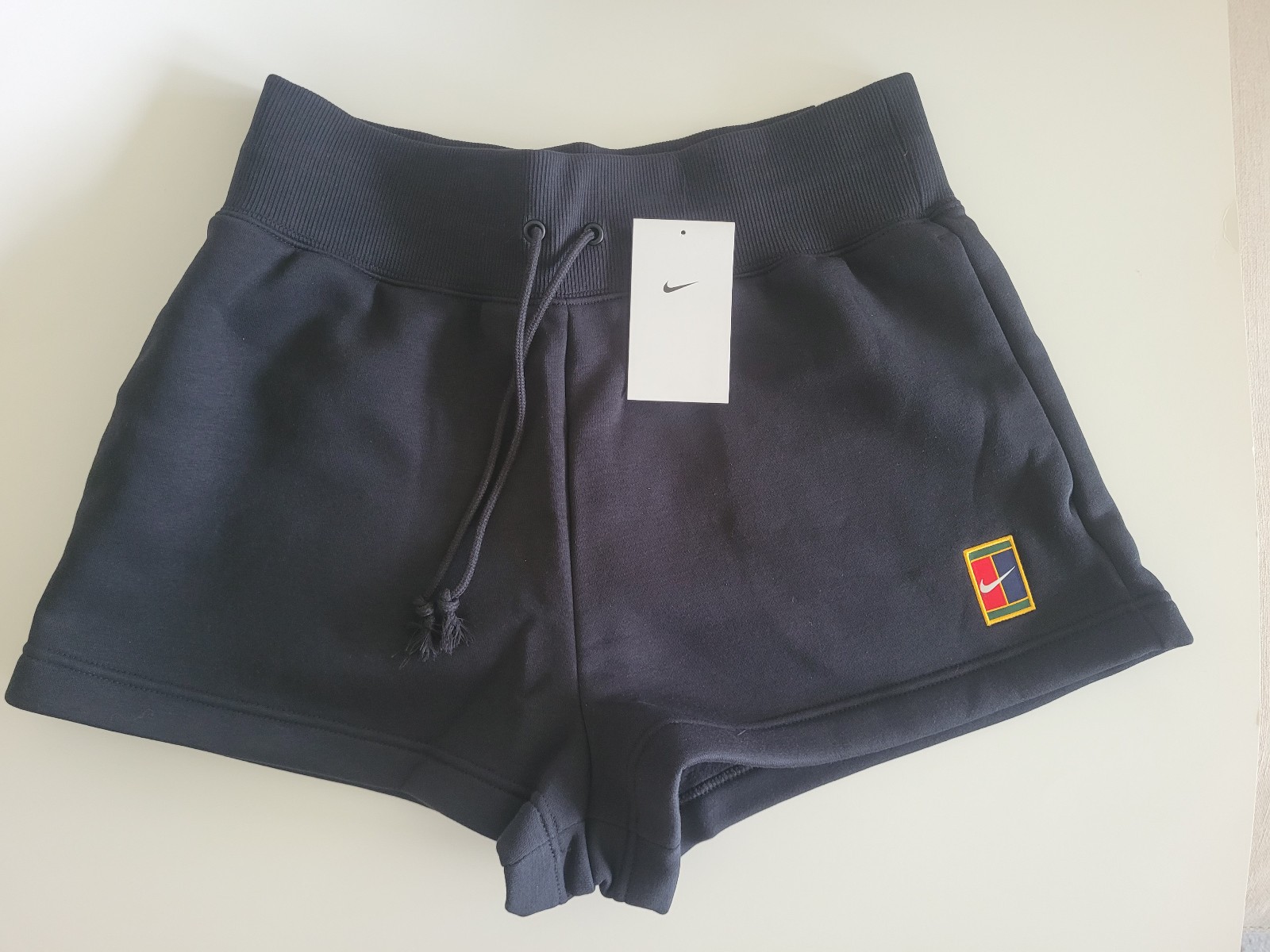 Nike Court Fleece High-Waisted Tennis Shorts Women's Size XL Black MSRP $65