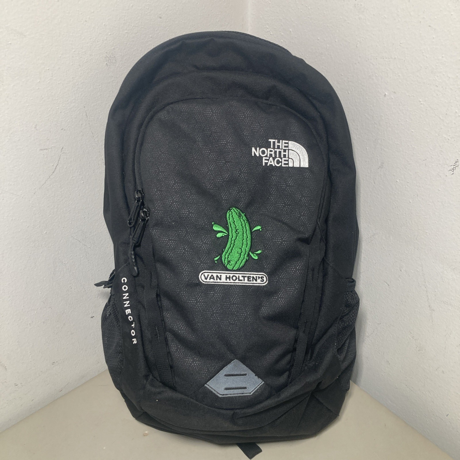 The North Face Connector Backpack Black Bag Zip Embroidered Pickle Van Holten’s