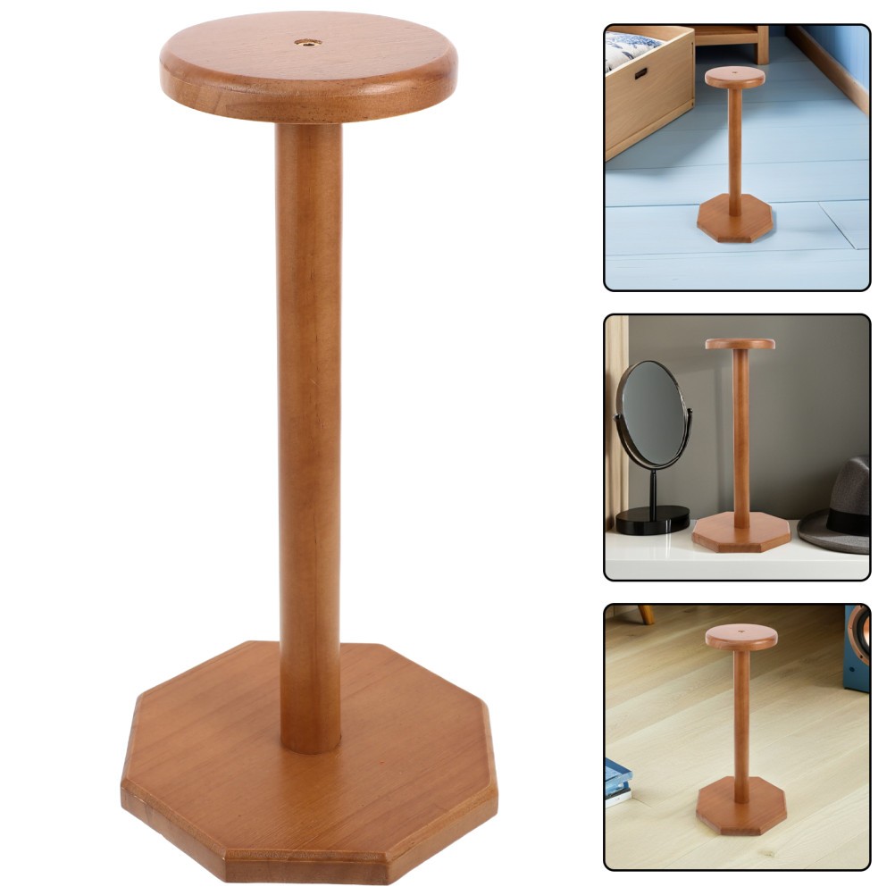Cowboy Hat Stand: Tabletop Hat Display Rack Solid Wood Cap Display Holder - 13