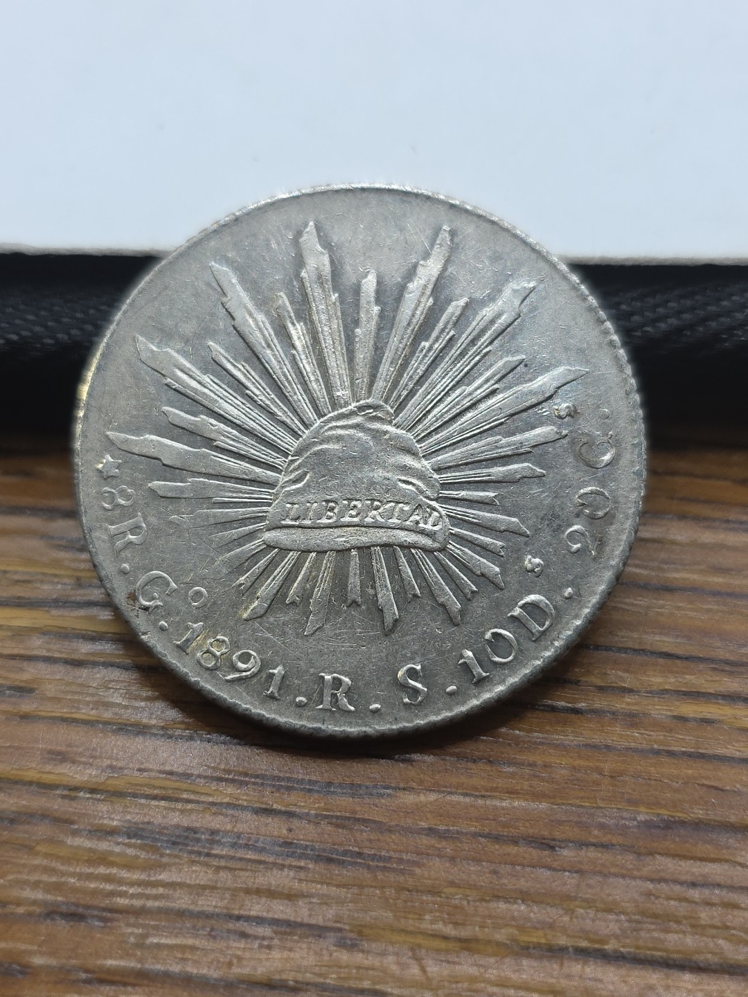 Mexico 1891-Go RS  Guanajuato 8 Reales Silver Coin Second Republic
