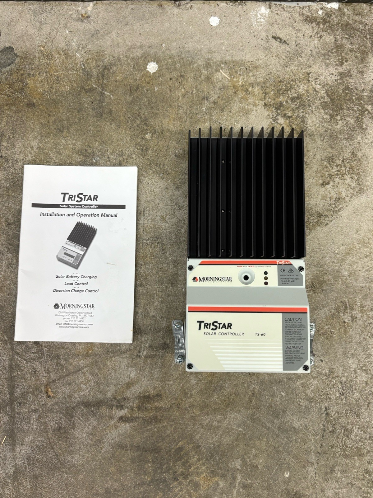 Morningstar TS-60 TriStar-60 Amp 12/24/48 Volt PWM Solar Charge Controller