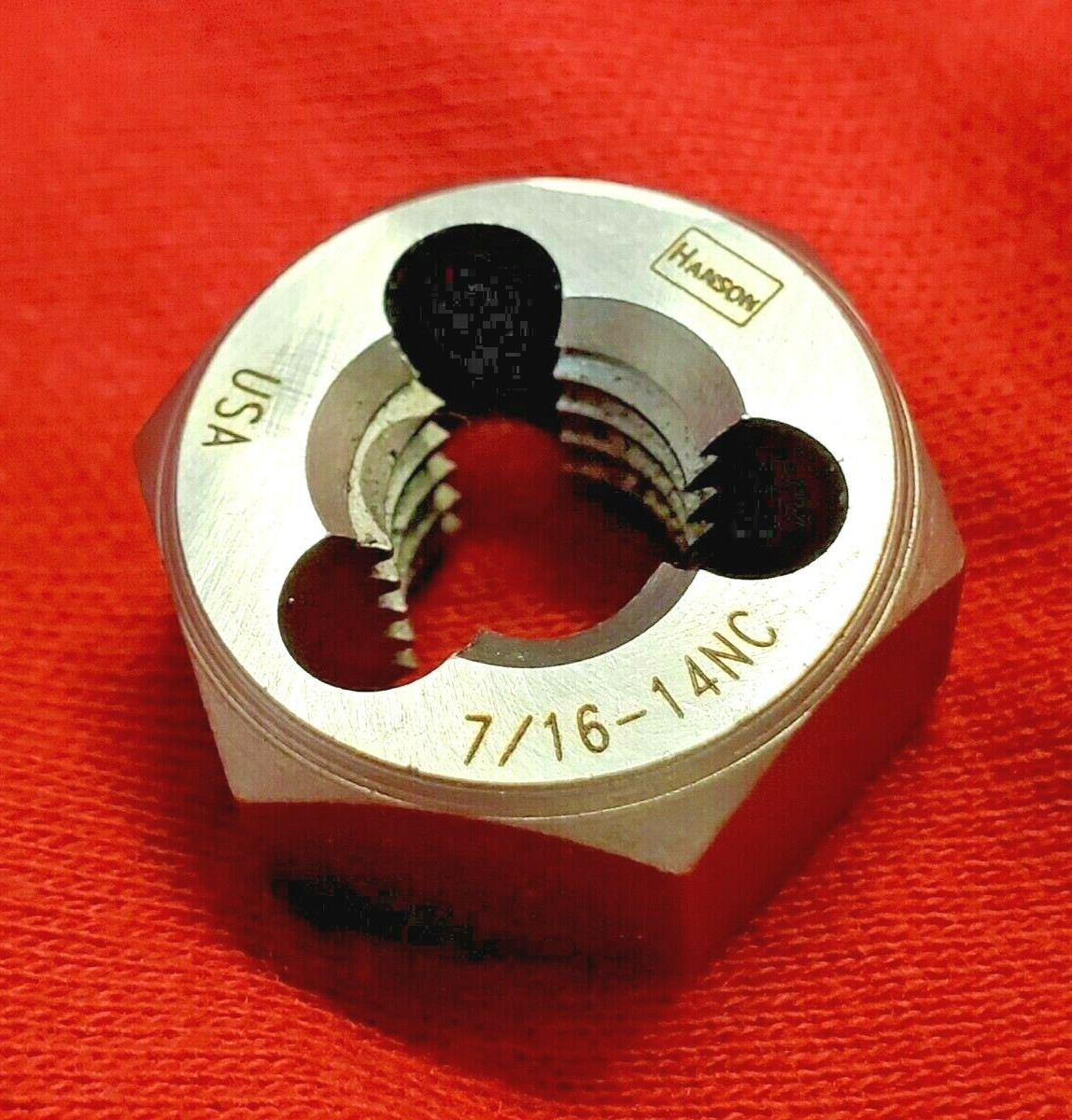 6539 7/16-14 NC X 1" Hex Die Irwin Hanson Rethreading Carbon Steel USA