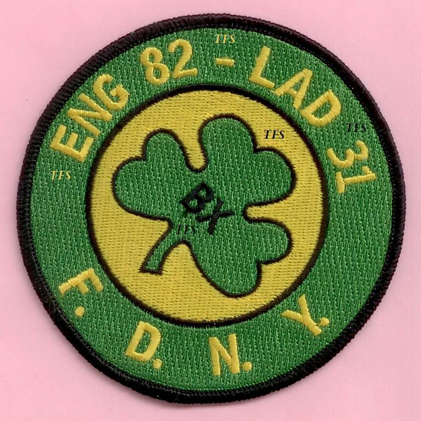 New York City Fire Dept Engine 82 Ladder 31 Patch Shamrock