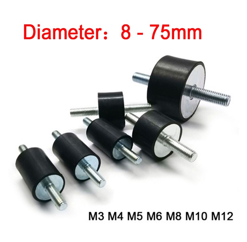 Male / Male Rubber Mount Car Boat Bobbin Anti Vibration M3 M4 M5 M6 M8 M10 M12