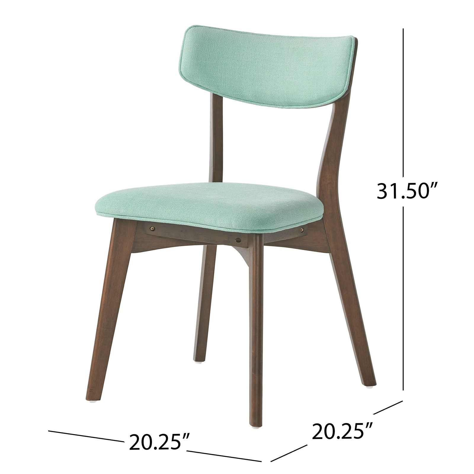 Christopher Knight Home Chazz Mid-Century Fabric Dining 2-Pcs Set, Mint