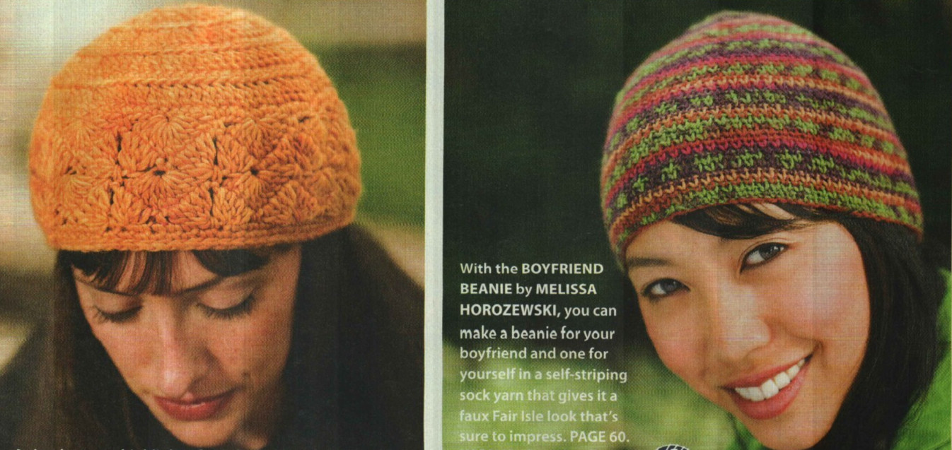 GLORIA'S HAPPY HAT & BOYFRIEND BEANIE WOMEN'S CROCHET PATTERN INSTRUCTIONS