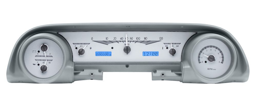 Dakota Digital 1963-1964 Ford VHX Silver / Blue LED Gauge Kit VHX-63F-GAL-S-B