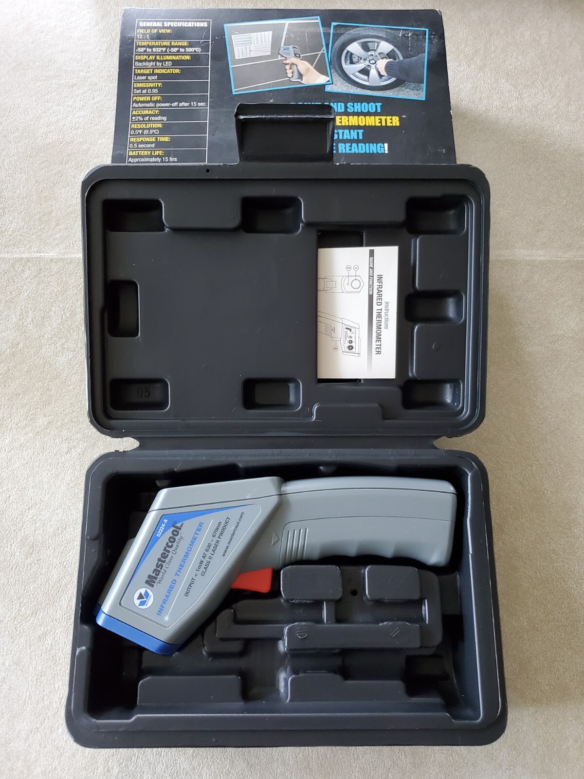 Mastercool 52224A Digital Laser Thermometer
