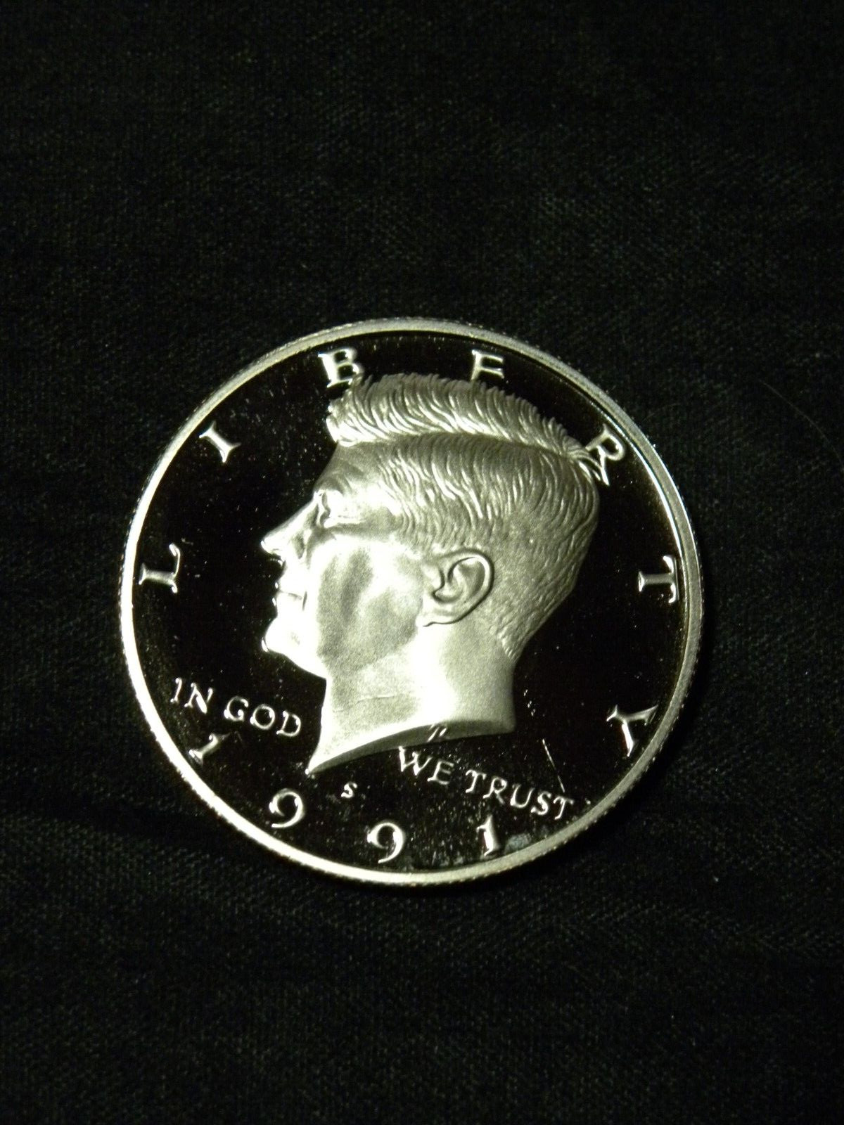 1991 S PROOF CLAD KENNEDY HALF DOLLAR FROM PROOF SET WITH FREE SHIPPING