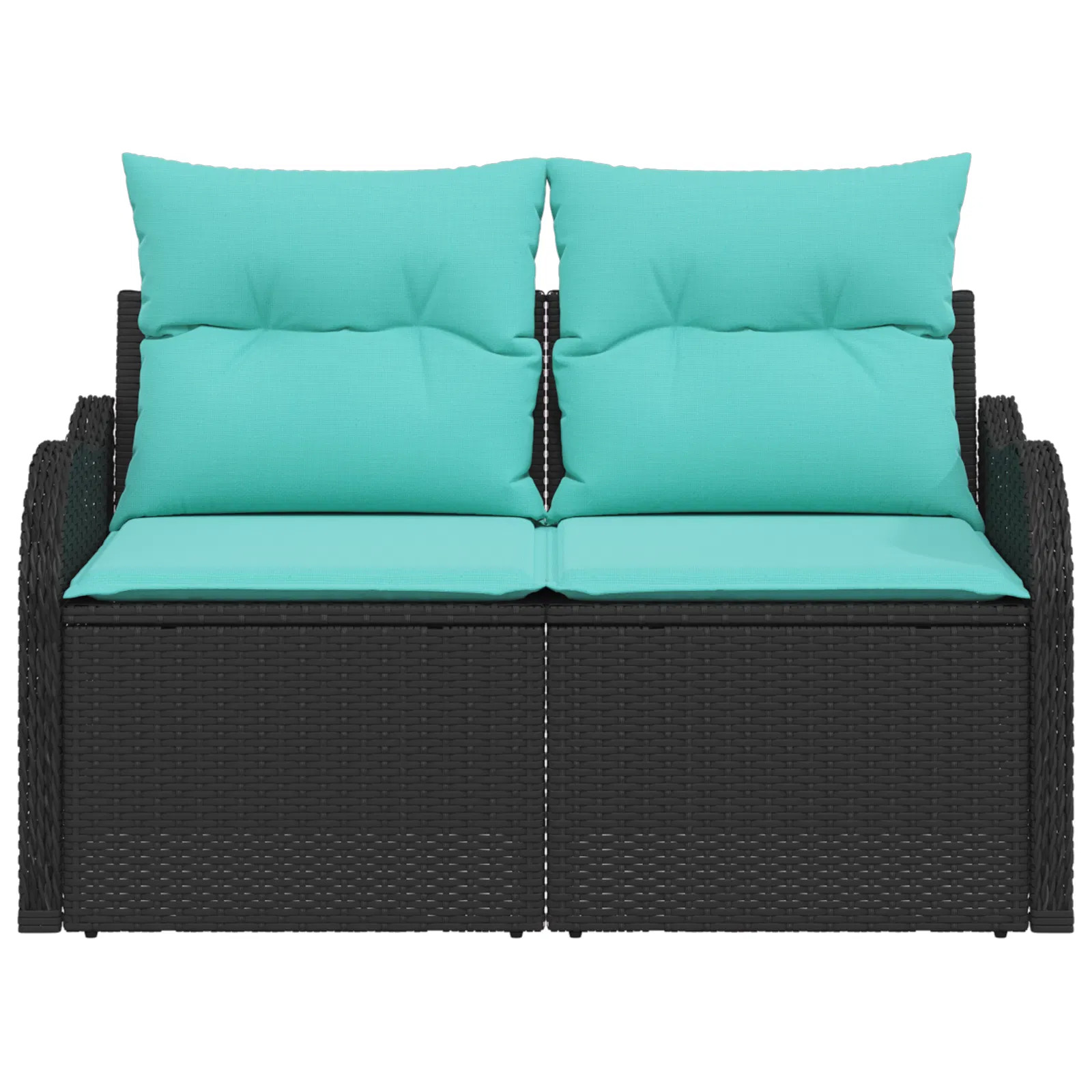 Garden Sofa with Cushion 47.64 x 24.41 x 27.17 in Poly Rattan