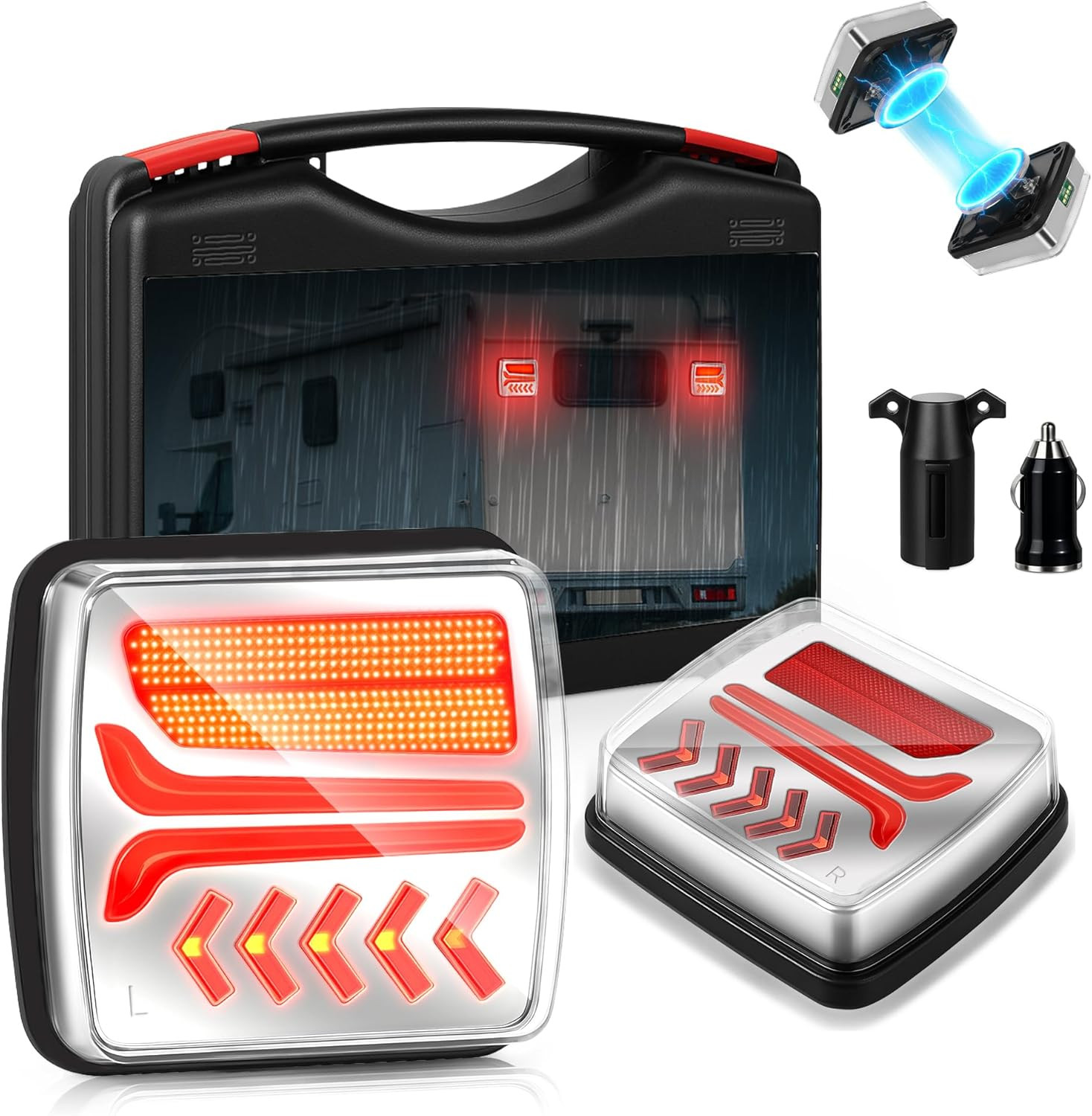 Wireless Trailer Lights Magnetic - Bluetooth LED Trailer Lights, High Brightness