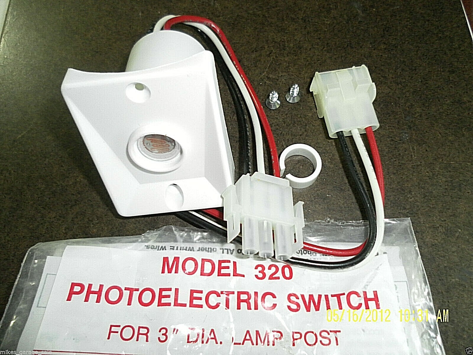 MODEL 320 WHITE replaces ADJUSTA POST PHOTO CELL SWITCH 120 VOLT WHITE IN COLOR