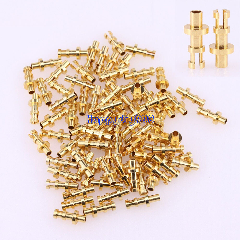 100pcs Open type Gold Plated Copper Turrets Posts Lugs FOR 2mm Tube Guitar Amp