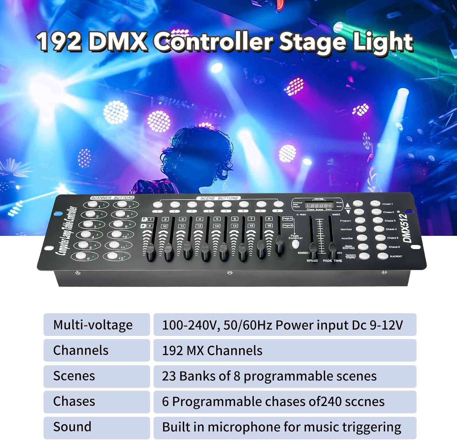 192 DMX DJ Controller DMX Controller DJ Equipment Stage Light Controller