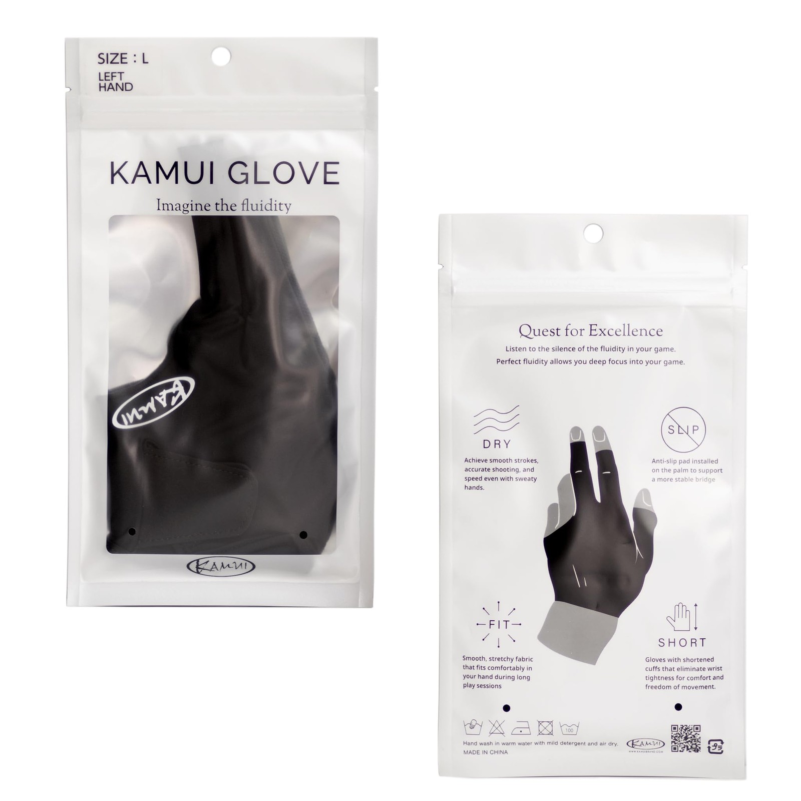 Billiard GLOVE QuickDry, for RIGHT Hand, Black (M)