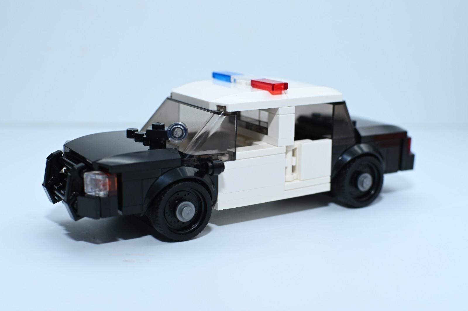 Custom Police Car Patrol Black and White compatible Built with Real LEGO® Bricks