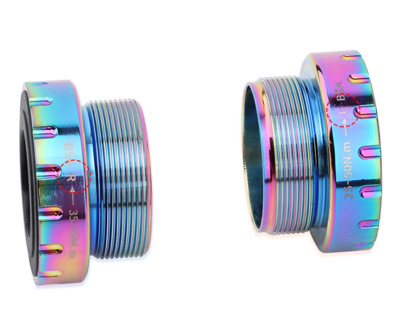 Swishti BSA 68/73mm Bottom Bracket Rainbow Oil Slick for Shimano SRAM MTB Bike