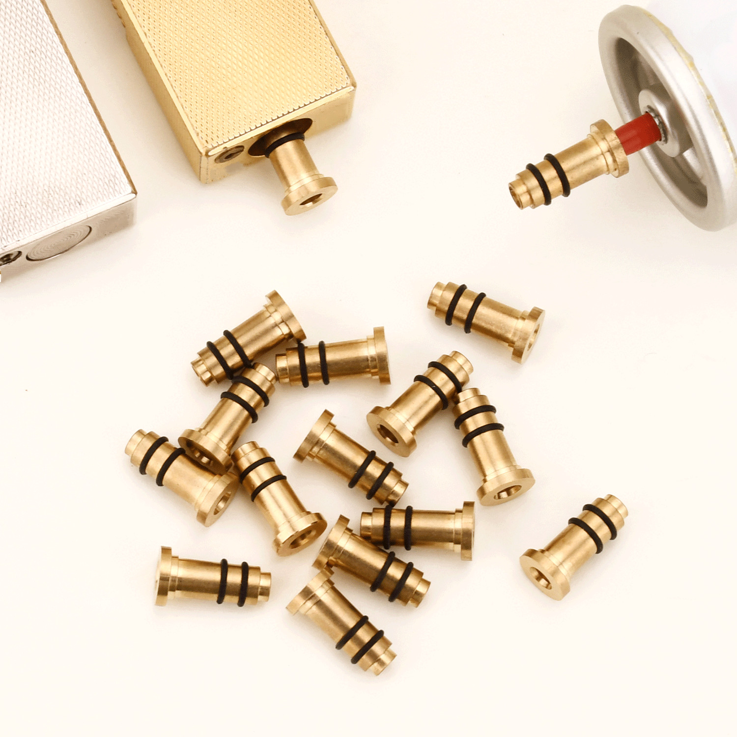 9pcs Reusable Gas Refill Adapters Metal for ST Dupont Dunhill and other Lighters