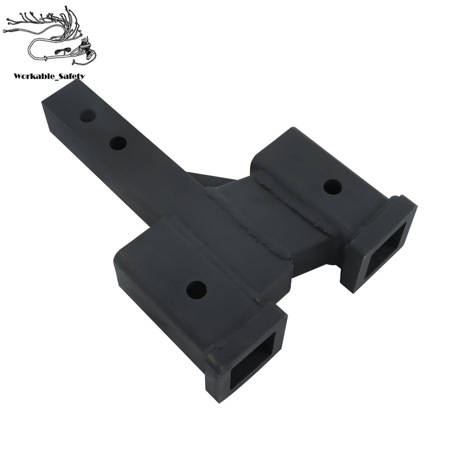 2" Receiver Dual Hitch Adapter 2" Solid Shank 10000Lbs Capacity Easy Install